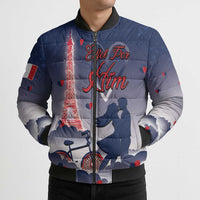 Personalized France Bomber Puffer Jacket Eiffel For Him - Wonder Print Shop