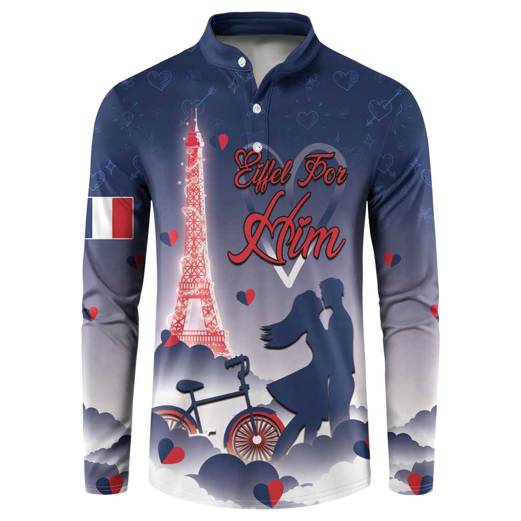 Personalized France Button Sweatshirt Eiffel For Him - Wonder Print Shop