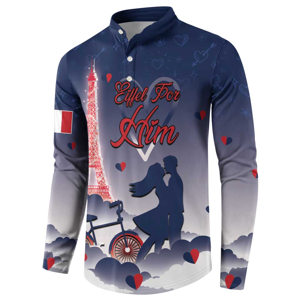 Personalized France Button Sweatshirt Eiffel For Him - Wonder Print Shop