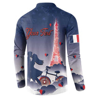Personalized France Button Sweatshirt Eiffel For Him - Wonder Print Shop