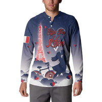 Personalized France Button Sweatshirt Eiffel For Him - Wonder Print Shop