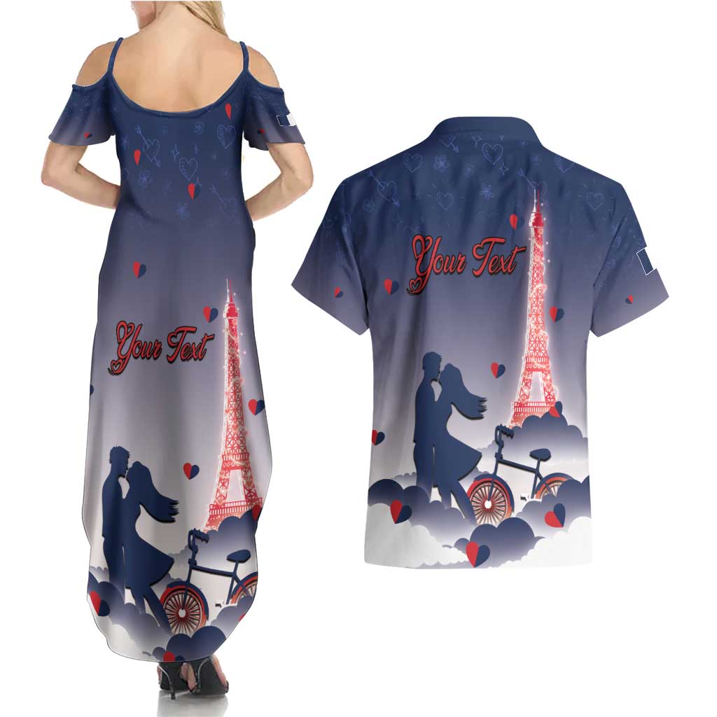 Personalized France Couples Matching Summer Maxi Dress and Hawaiian Shirt Eiffel For Him - Wonder Print Shop