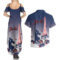 Personalized France Couples Matching Summer Maxi Dress and Hawaiian Shirt Eiffel For Him - Wonder Print Shop