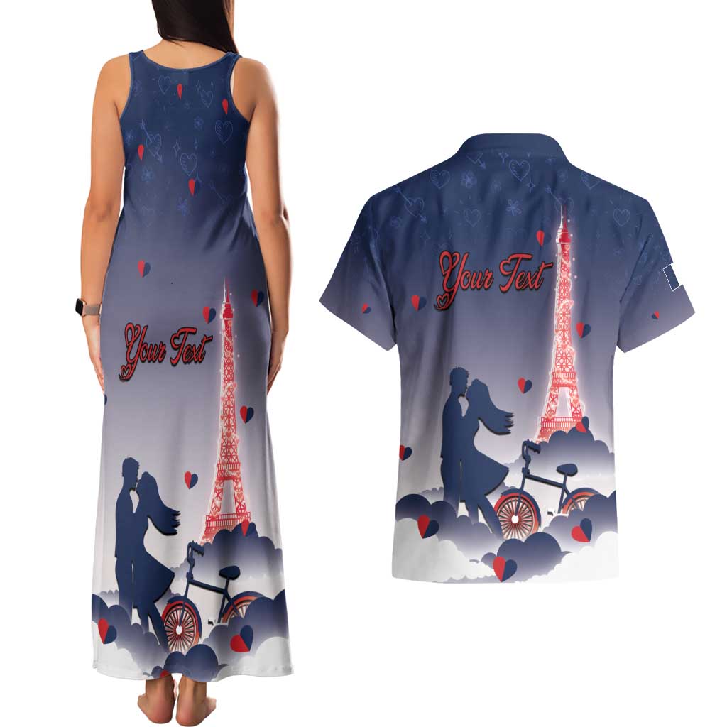 Personalized France Couples Matching Tank Maxi Dress and Hawaiian Shirt Eiffel For Him - Wonder Print Shop