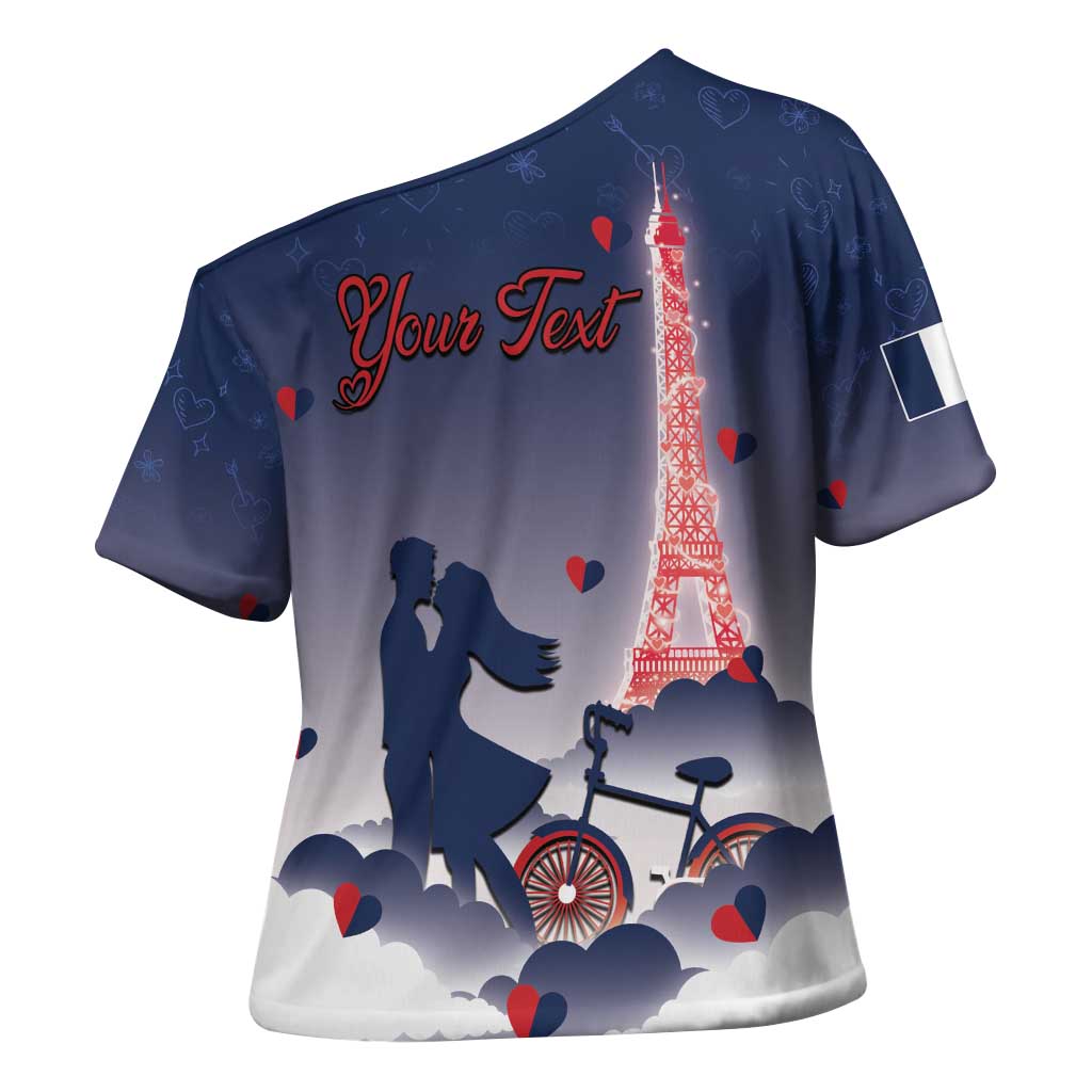 Personalized France Cross Shoulder Shirt Eiffel For Him - Wonder Print Shop