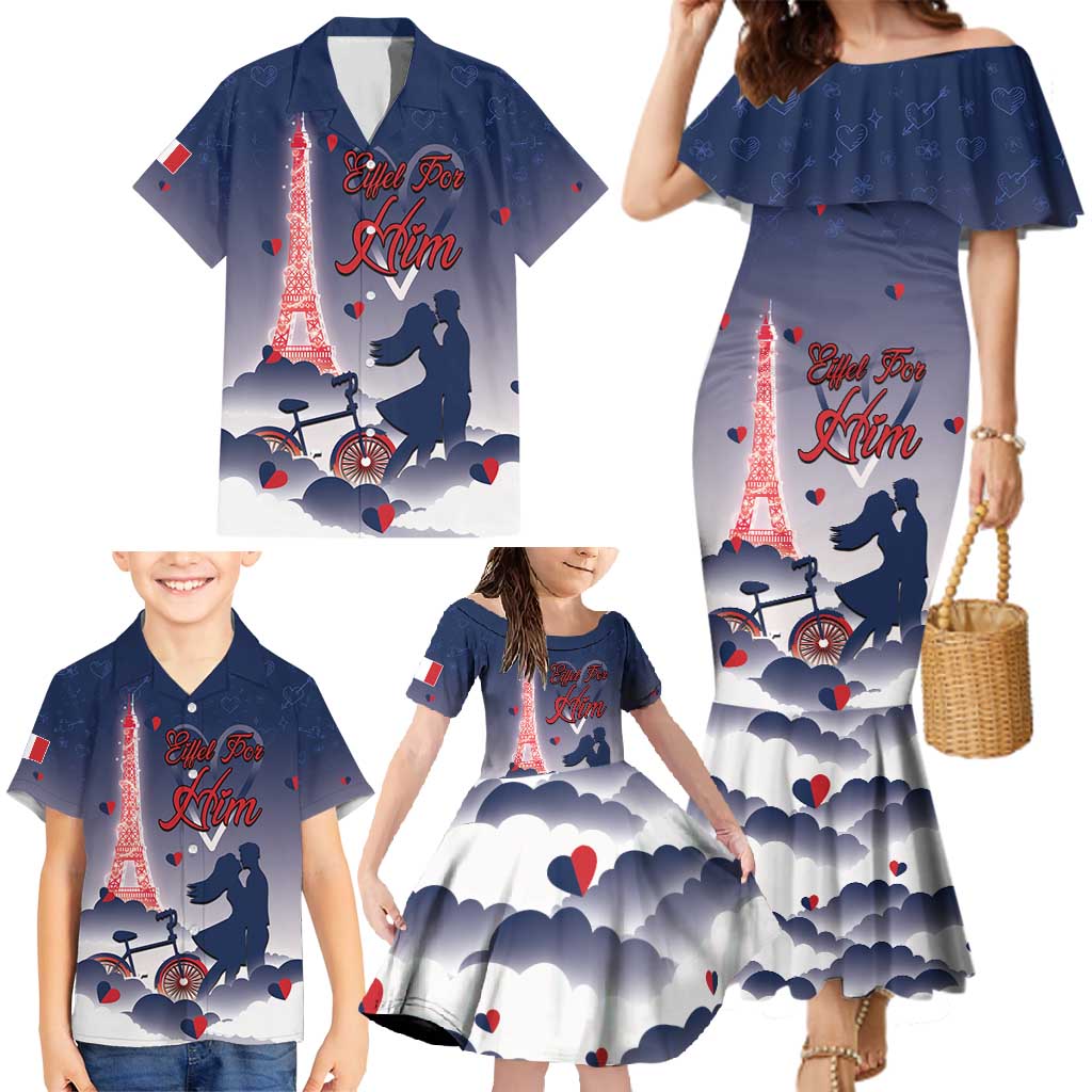 Personalized France Family Matching Mermaid Dress and Hawaiian Shirt Eiffel For Him - Wonder Print Shop