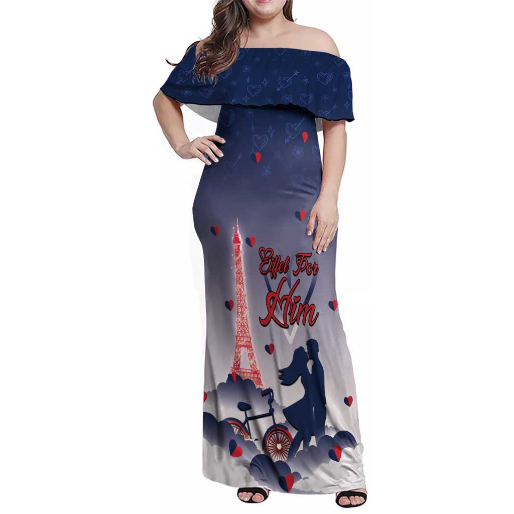 Personalized France Family Matching Off Shoulder Maxi Dress and Hawaiian Shirt Eiffel For Him - Wonder Print Shop
