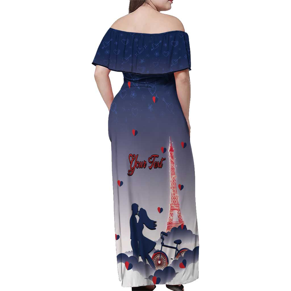 Personalized France Family Matching Off Shoulder Maxi Dress and Hawaiian Shirt Eiffel For Him - Wonder Print Shop
