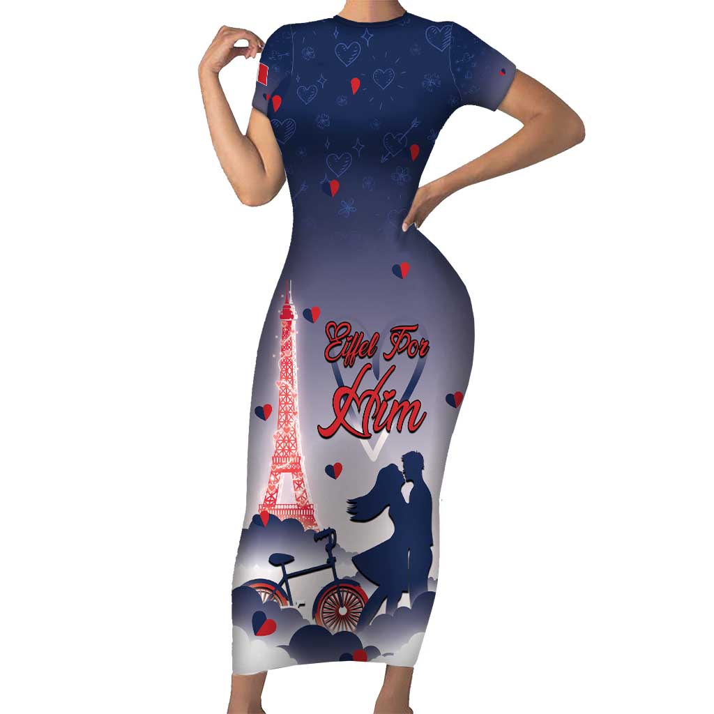 Personalized France Family Matching Short Sleeve Bodycon Dress and Hawaiian Shirt Eiffel For Him - Wonder Print Shop