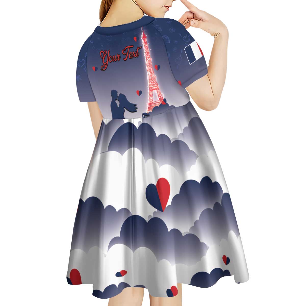 Personalized France Kid Short Sleeve Dress Eiffel For Him - Wonder Print Shop