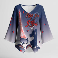 Personalized France Kimono Sleeve Blouse Eiffel For Him - Wonder Print Shop