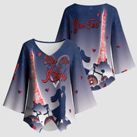Personalized France Kimono Sleeve Blouse Eiffel For Him - Wonder Print Shop