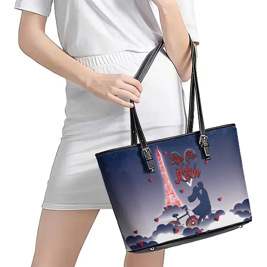 France Leather Tote Bag Eiffel For Him - Wonder Print Shop