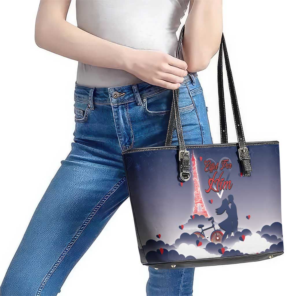 France Leather Tote Bag Eiffel For Him - Wonder Print Shop