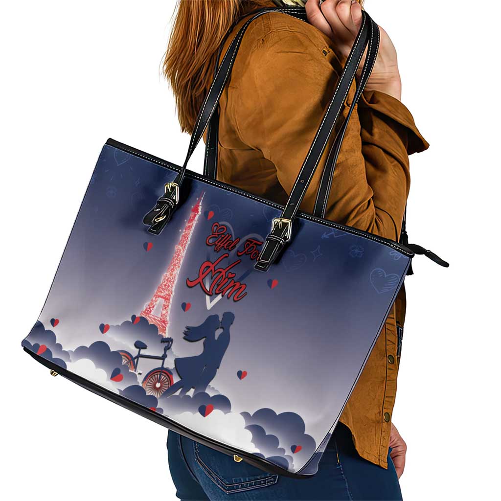 France Leather Tote Bag Eiffel For Him - Wonder Print Shop