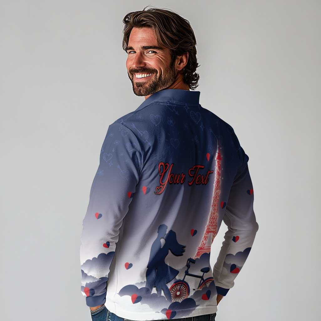 Personalized France Long Sleeve Polo Shirt Eiffel For Him - Wonder Print Shop
