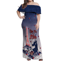 Personalized France Off Shoulder Maxi Dress Eiffel For Him - Wonder Print Shop