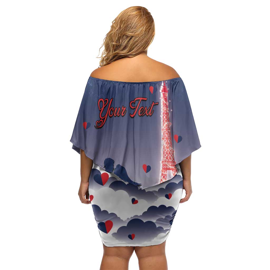 Personalized France Off Shoulder Short Dress Eiffel For Him - Wonder Print Shop