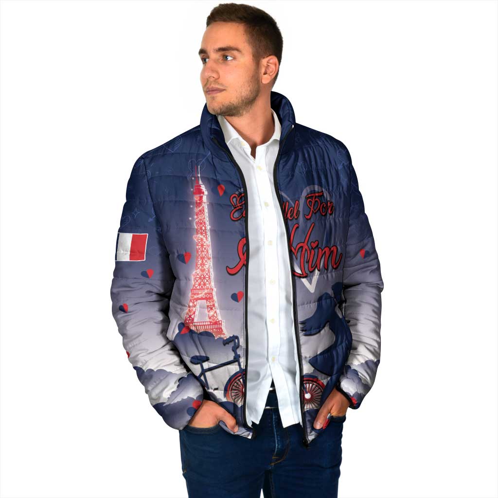Personalized France Padded Jacket Eiffel For Him - Wonder Print Shop