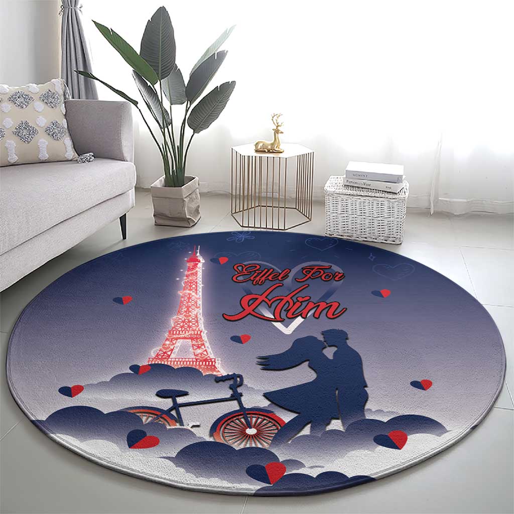 France Round Carpet Eiffel For Him - Wonder Print Shop