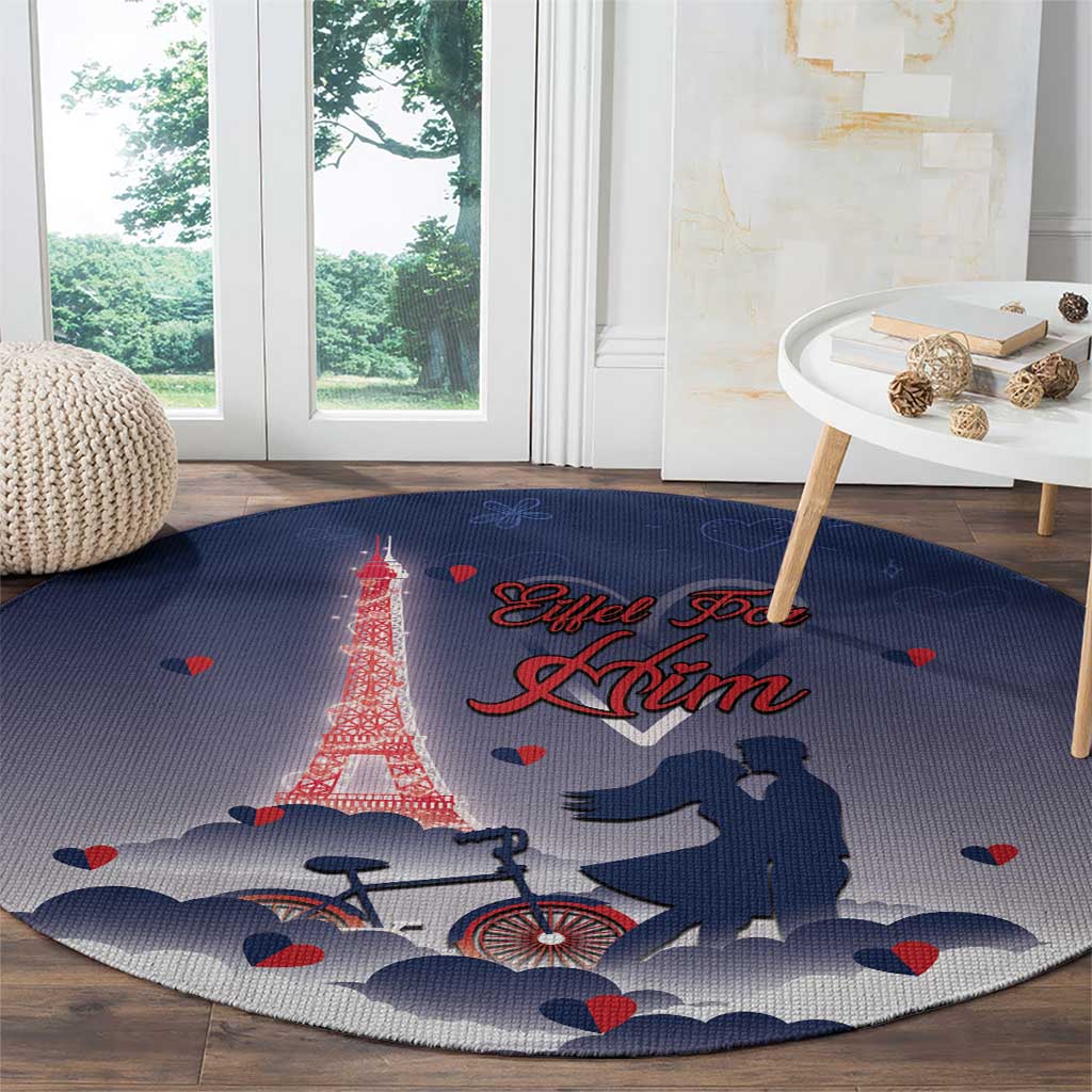 France Round Carpet Eiffel For Him - Wonder Print Shop