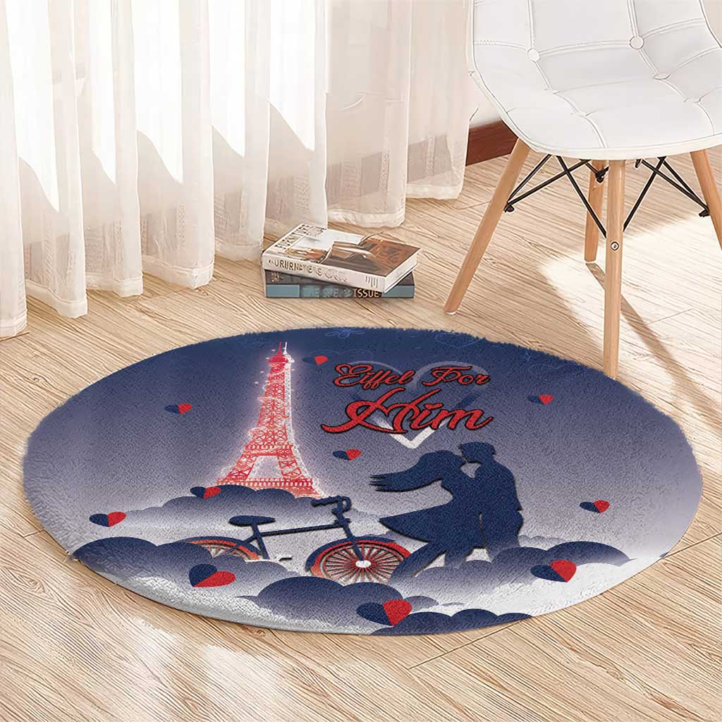 France Round Carpet Eiffel For Him - Wonder Print Shop