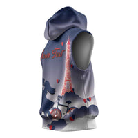 Personalized France Sleeveless Hoodie Eiffel For Him - Wonder Print Shop