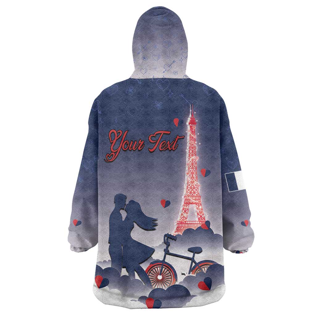Personalized France Wearable Blanket Hoodie Eiffel For Him - Wonder Print Shop