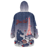 Personalized France Wearable Blanket Hoodie Eiffel For Him - Wonder Print Shop