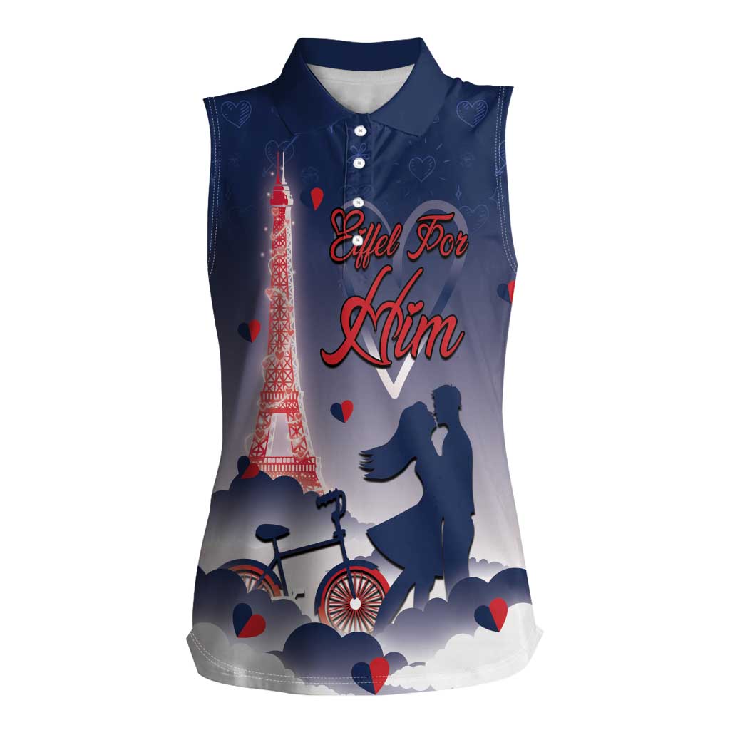 Personalized France Women Sleeveless Polo Shirt Eiffel For Him - Wonder Print Shop