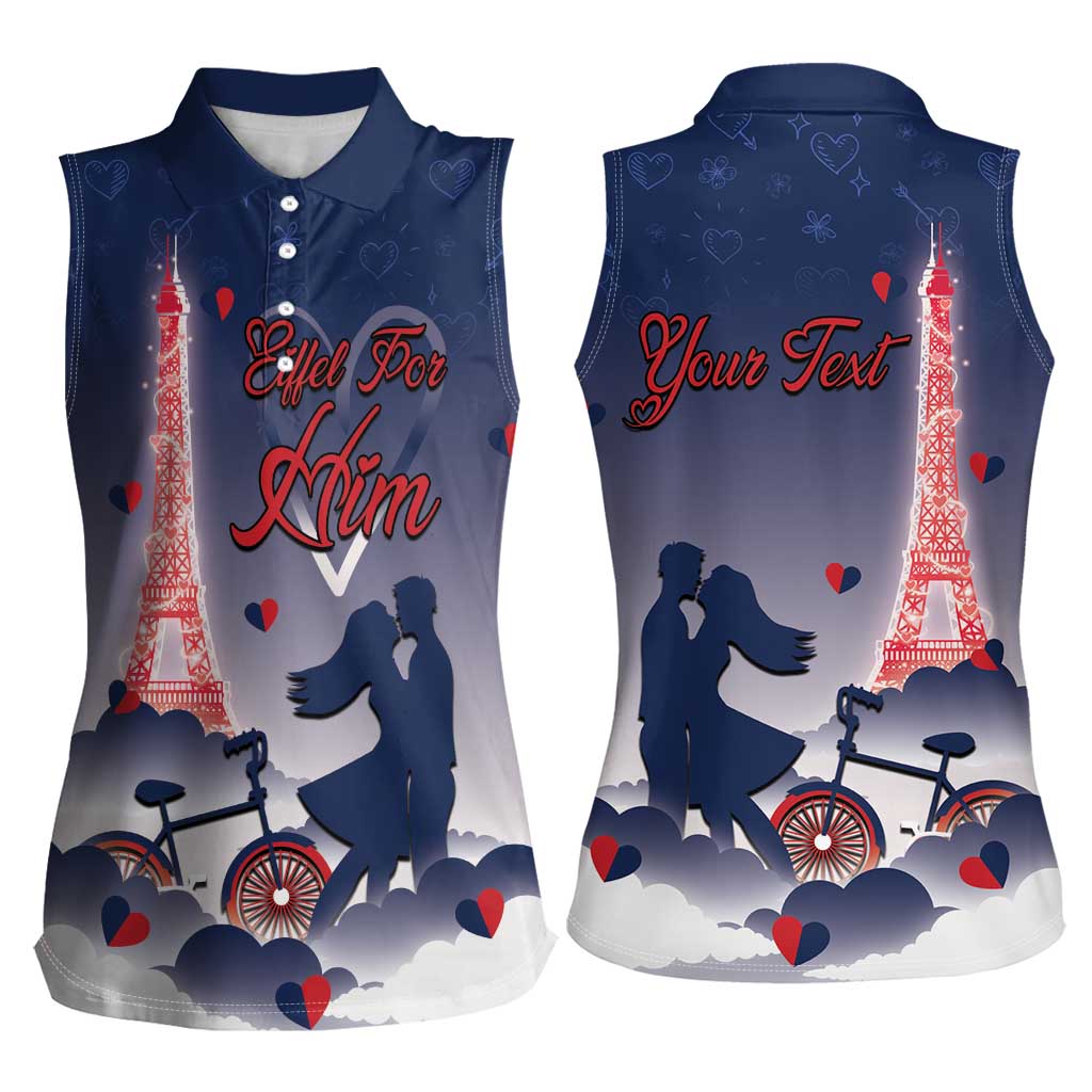 Personalized France Women Sleeveless Polo Shirt Eiffel For Him - Wonder Print Shop