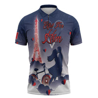 Personalized France Zipper Polo Shirt Eiffel For Him - Wonder Print Shop