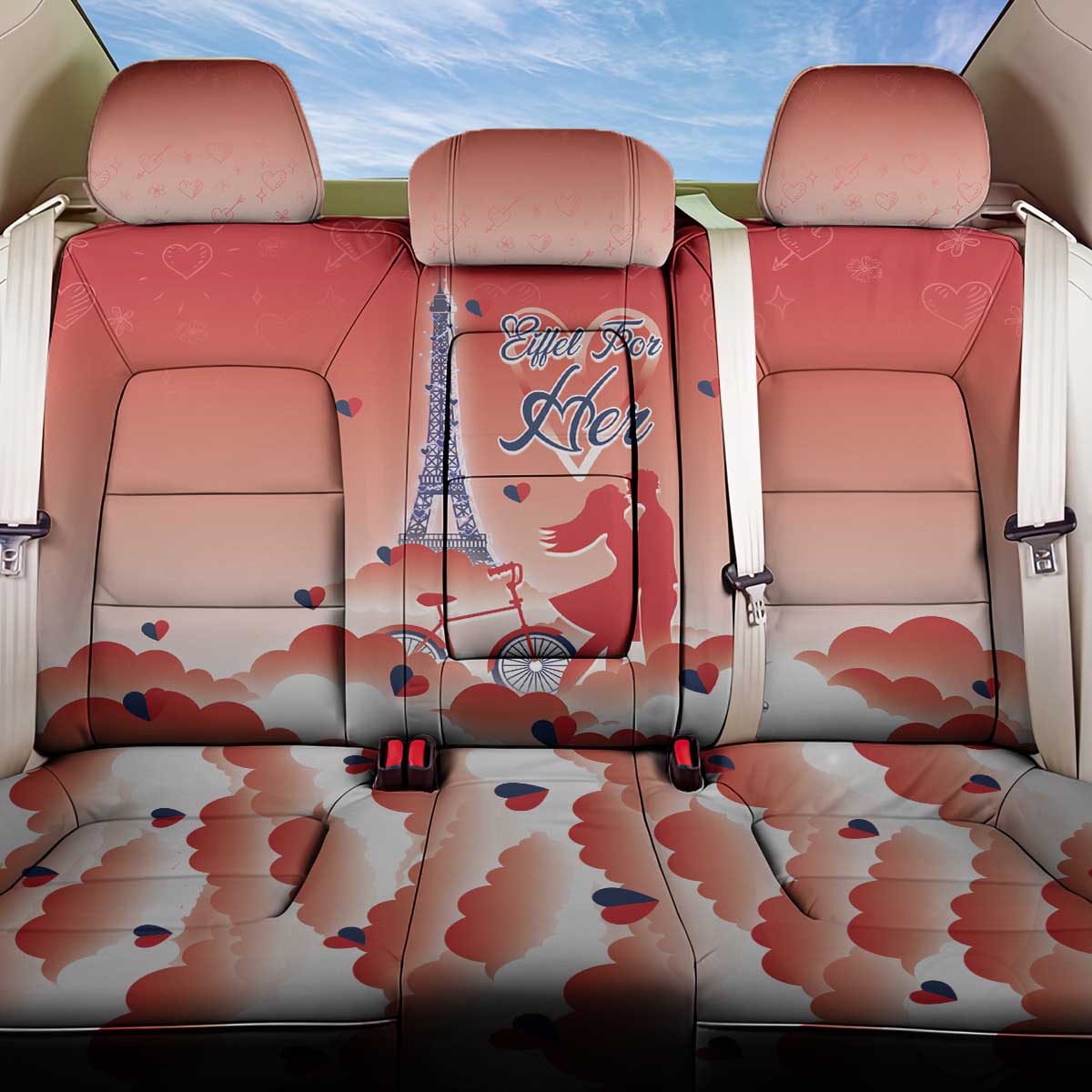 France Back Car Seat Cover Eiffel For Her - Wonder Print Shop