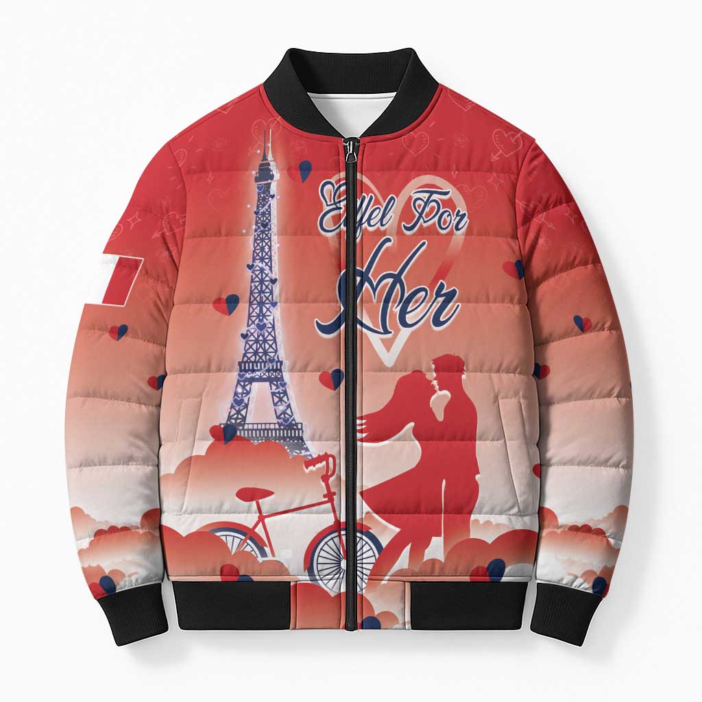 Personalized France Bomber Puffer Jacket Eiffel For Her - Wonder Print Shop