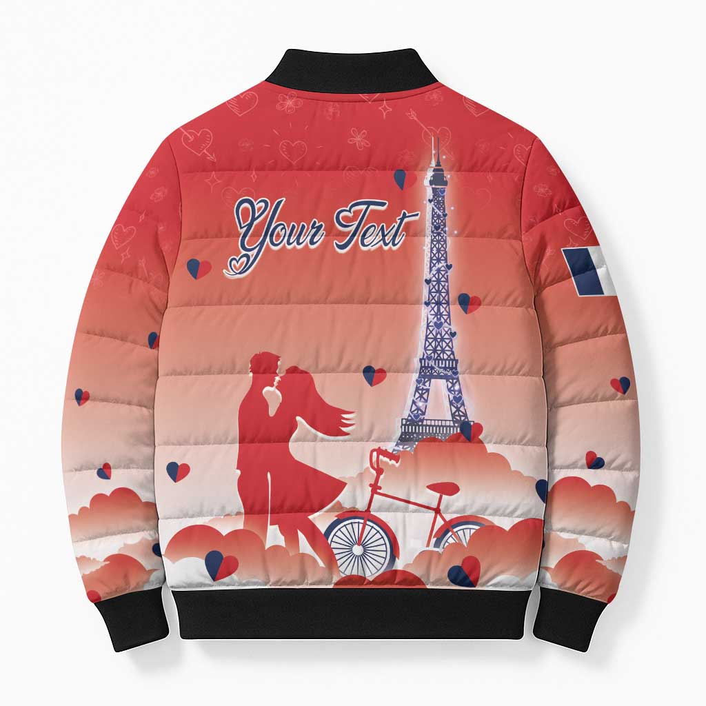 Personalized France Bomber Puffer Jacket Eiffel For Her - Wonder Print Shop