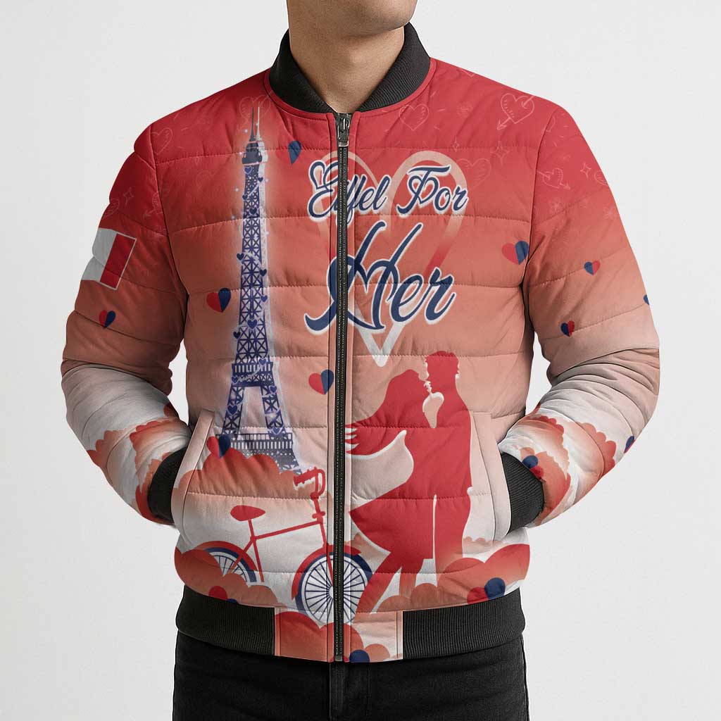 Personalized France Bomber Puffer Jacket Eiffel For Her - Wonder Print Shop