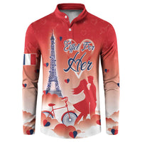 Personalized France Button Sweatshirt Eiffel For Her - Wonder Print Shop