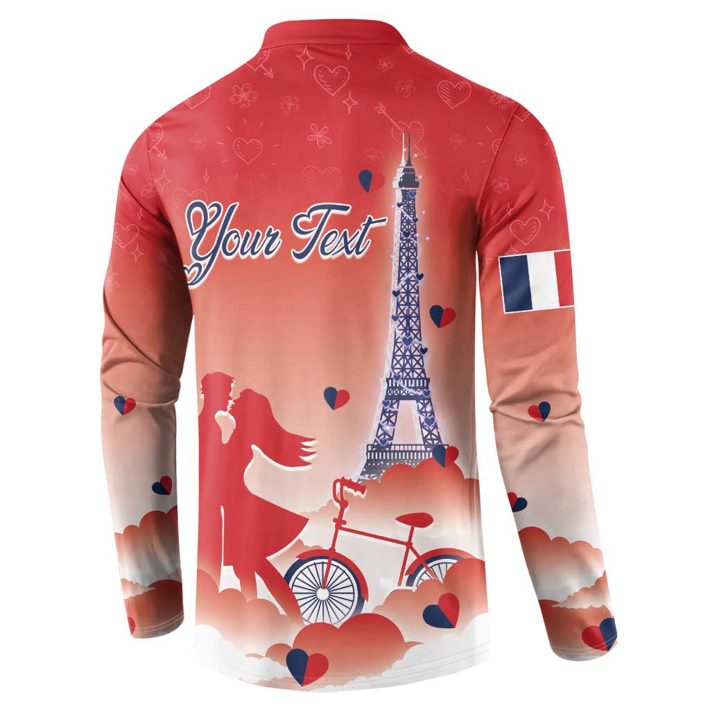 Personalized France Button Sweatshirt Eiffel For Her - Wonder Print Shop