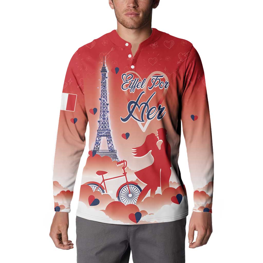 Personalized France Button Sweatshirt Eiffel For Her - Wonder Print Shop