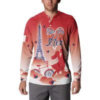 Personalized France Button Sweatshirt Eiffel For Her - Wonder Print Shop