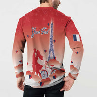 Personalized France Button Sweatshirt Eiffel For Her - Wonder Print Shop