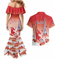 Personalized France Couples Matching Mermaid Dress and Hawaiian Shirt Eiffel For Her - Wonder Print Shop