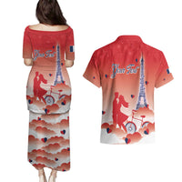 Personalized France Couples Matching Puletasi and Hawaiian Shirt Eiffel For Her - Wonder Print Shop