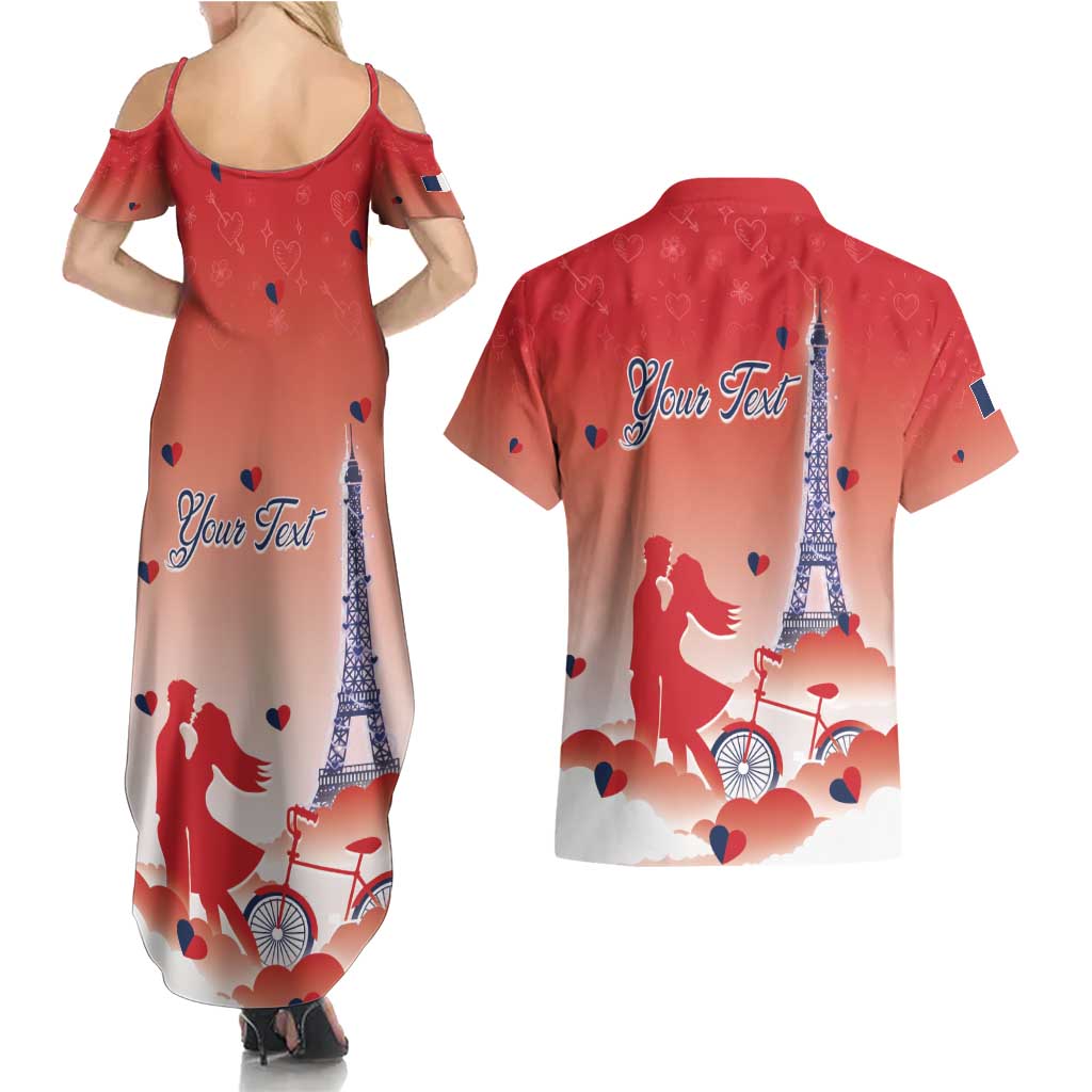 Personalized France Couples Matching Summer Maxi Dress and Hawaiian Shirt Eiffel For Her - Wonder Print Shop