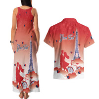 Personalized France Couples Matching Tank Maxi Dress and Hawaiian Shirt Eiffel For Her - Wonder Print Shop