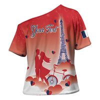 Personalized France Cross Shoulder Shirt Eiffel For Her - Wonder Print Shop