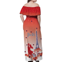 Personalized France Family Matching Off Shoulder Maxi Dress and Hawaiian Shirt Eiffel For Her - Wonder Print Shop