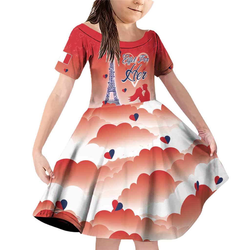 Personalized France Family Matching Off Shoulder Short Dress and Hawaiian Shirt Eiffel For Her - Wonder Print Shop