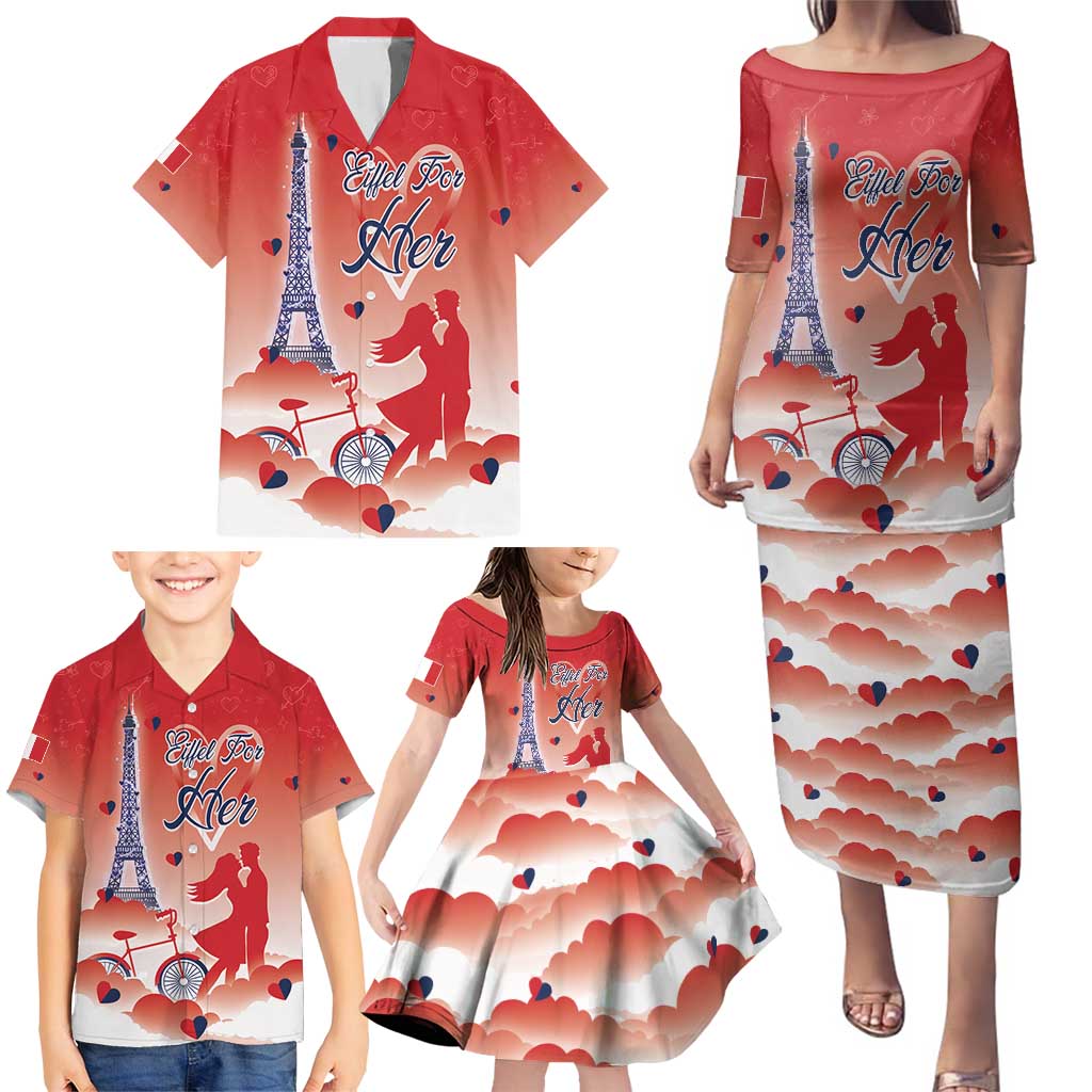 Personalized France Family Matching Puletasi and Hawaiian Shirt Eiffel For Her - Wonder Print Shop
