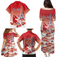Personalized France Family Matching Puletasi and Hawaiian Shirt Eiffel For Her - Wonder Print Shop